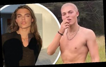 Damian Hurley ditches his locks for a bald cap in shirtless snap - Big ...