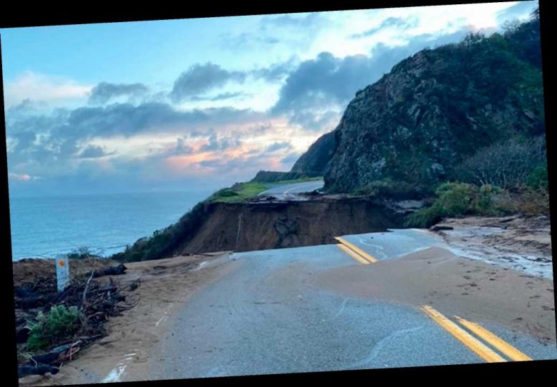 Deadly California storm washes out stretch of iconic Highway, floods ...