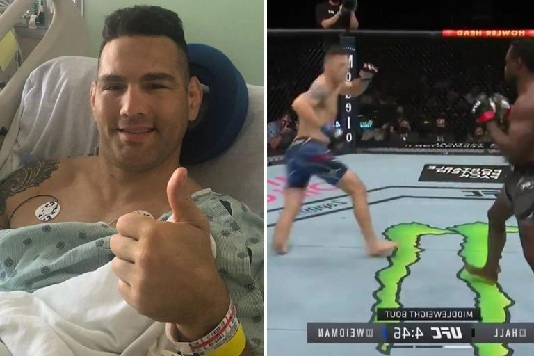 UFC star Chris Weidman gives thumbs up from hospital bed ...